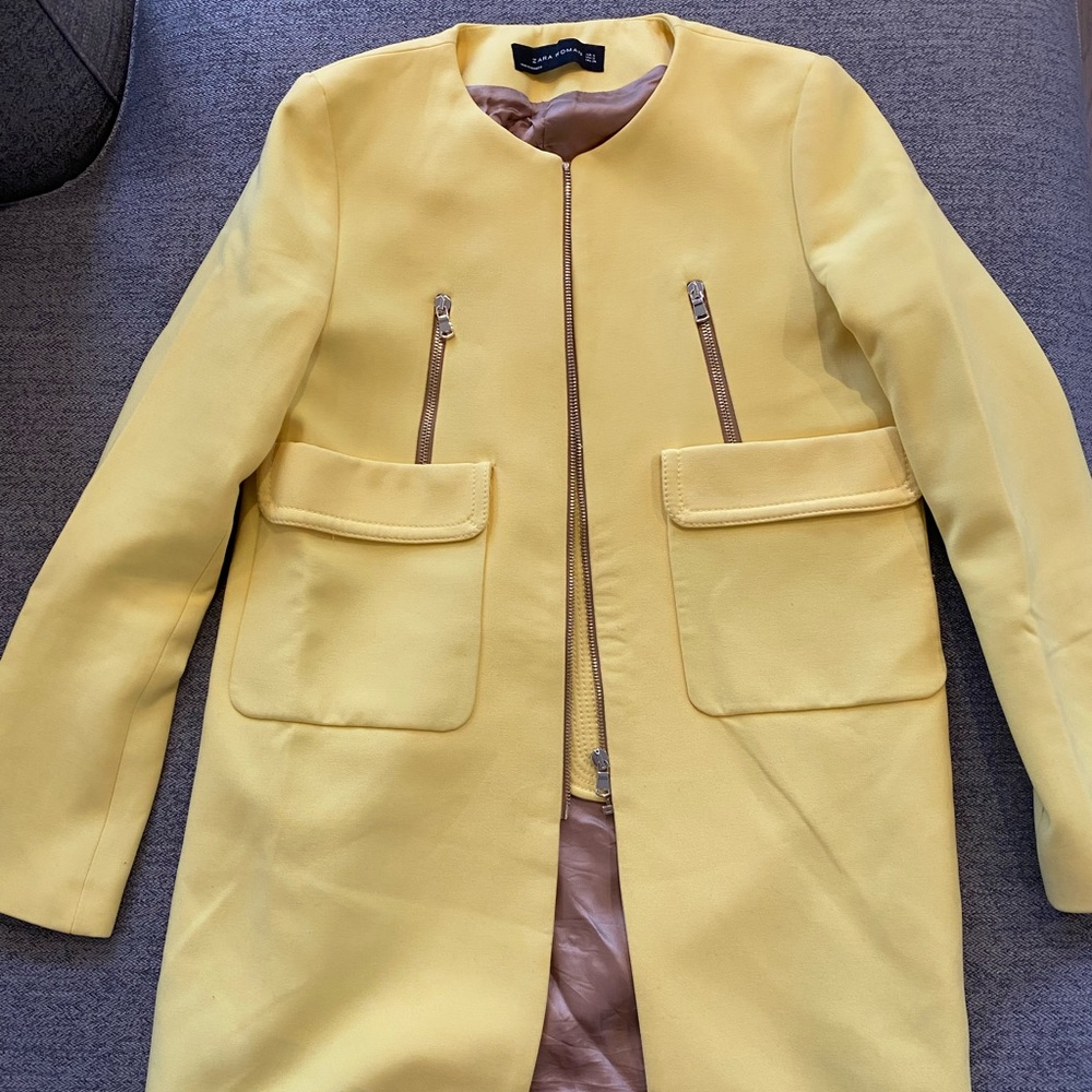 Zara yellow spring coat.  Size small.
